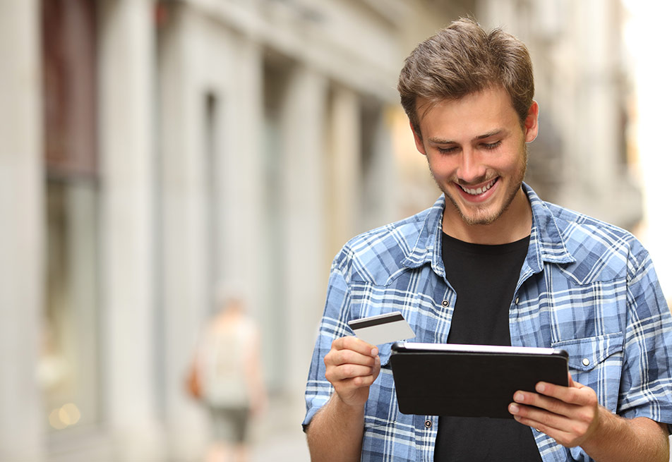 teen on mobile device